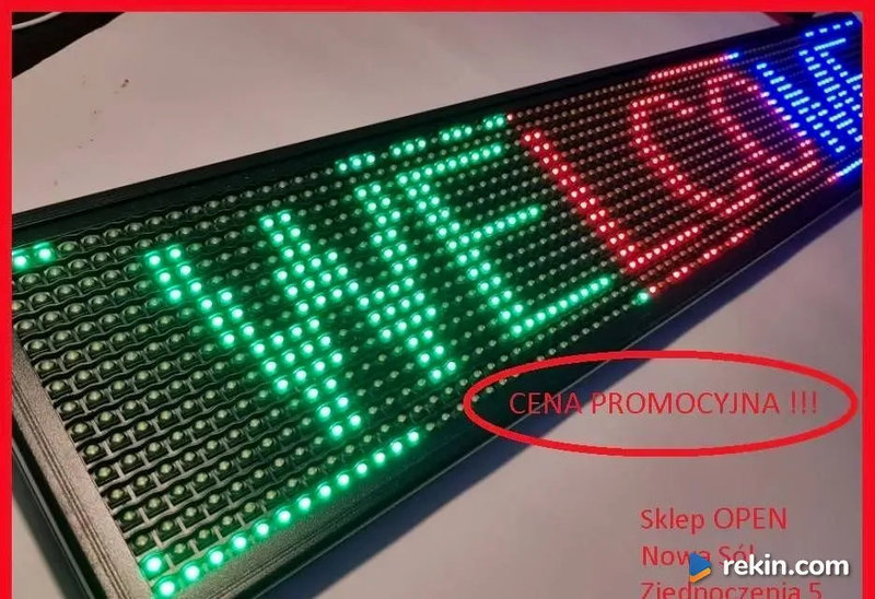 Tablica Reklama Świetlna LED Panel 100x20cm Nowa Sól