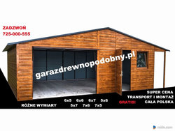 Garaż blaszany drewnopodobny 6×5 +1m wiaty